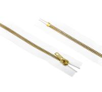 Minerva Crafts Heavy Brass Metal Closed End Jean Zips 20cm White - Each