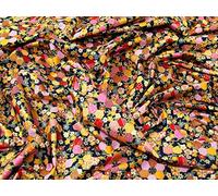 Minerva Crafts Metalic Oriental Print Cotton Poplin Dress Fabric Navy Blue - per metre