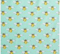 Minerva Crafts Repeat Bees Print Cotton Poplin Fabric Meadow Green - per metre