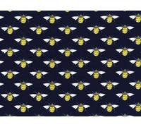Minerva Crafts Repeat Bees Print Cotton Poplin Fabric Navy Blue - per metre