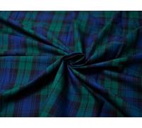 Minerva Crafts Tartan Dress Fabric, Cotton Poplin, Navy Blue & Green - Per Meter