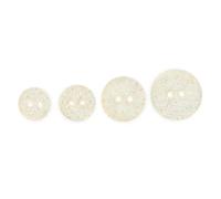 Minerva Cream Round Glitter Plastic Buttons (Value Pack) 15mm - per Pack of 50