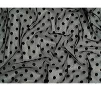 Minerva Dobby Spot Mesh Fabric Black - per metre