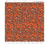 Minerva Exclusive Orange Leopard Love Viscose Challis POD Dressmaking Fabric, 140cm / 56" Wide - per metre