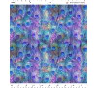 Minerva Exclusive Peacock Nebula - Feathers, Patterned - POD Print-On-Demand Dressmaking/Apparel Fabric - per metre
