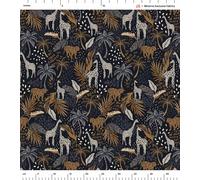 Minerva Exclusive Safari Nights - Patterned, Animals - POD Print-On-Demand Dressmaking/Apparel Fabric - per metre