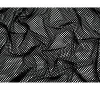Minerva Fishnet Stretch Mesh Fabric Black - per metre