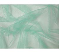 Minerva Glitter Tulle Net Fabric Mint Green - per metre