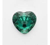 Minerva Green Crystal Heart Buttons (Value Pack) 16mm - per Pack of 50