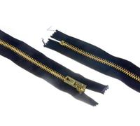 Minerva Heavy Brass Metal Closed End Jean Zips 15cm Navy Blue - Each
