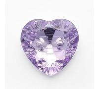 Minerva Lilac Crystal Heart Buttons (Value Pack) 16mm - per Pack of 50