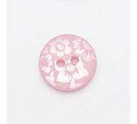 Minerva Pale Pink Round Floral Damask Buttons (Value Pack) 13mm - per Pack of 100