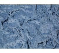 Minerva Plain Print Embossed Dimple Plush Fleece Fabric Denim Blue - per metre