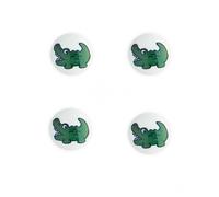 Minerva Plastic Round Crocodile Picture Buttons, 50 Pieces, Green, 15mm, Circles