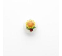 Minerva Plastic Round Sunflower Picture Buttons, 50 Pack, Yellow, 15mm, Circles