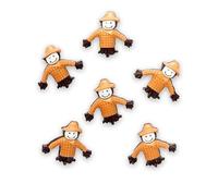 Minerva Plastic Scarecrow Shape Buttons, 50 Pack, Orange, 21mm