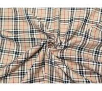 Minerva Poly Viscose Tartan Suiting Dress Fabric Beige - per metre