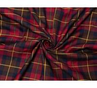 Minerva Poly Viscose Tartan Suiting Dress Fabric Dark Red - per metre