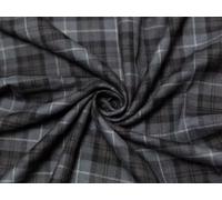 Minerva Poly Viscose Tartan Suiting Dress Fabric Grey - per metre