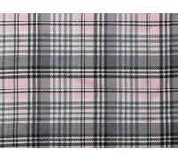 Minerva Poly Viscose Tartan Suiting Dress Fabric Pink & Grey - per metre