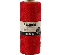 Minerva Red Round Bamboo Cord, Suitable for Dressmaking and Upholstery - 1mm Wide - per 65 metre roll