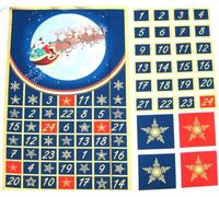 Minerva Santa & His Reindeer Christmas Advent Calender Fabric Panel - per Panel