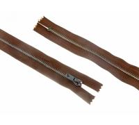 Minerva Silver Metal Closed End Trouser Zips 25cm Light Brown - Each
