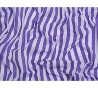 Minerva Stripe Print Polycotton Dress Fabric Purple & White - per metre