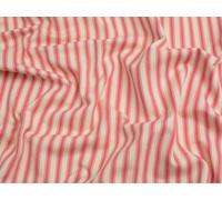 Minerva Ticking Stripe Canvas Fabric Soft Pink - per metre