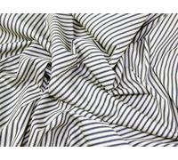 Minerva Ticking Stripe Print Cotton Poplin Fabric Navy Blue - per metre