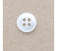 Minerva White Round 4 Hole Plastic Shirt Buttons (Value Pack) 14mm - per Pack of 100