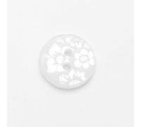 Minerva White Round Floral Damask Buttons (Value Pack) 13mm - per Pack of 100