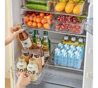 MineSign 2Pack Roll Out Fridge Caddy Bins Pull Out Drawer with Wheels Refrigerator Organizer Bins with Handles Divided Fruit Caddy for Fridge Pantry Cabinet Storage Cans Drinks