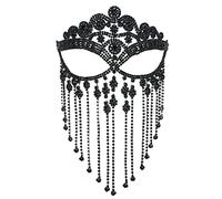 MineSign Tassel Mask chain for Women Fringe Masquerade Head Chain Rhinestone Face Jewelry for Halloween PartyCosplay, metal, Granite