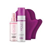 MINETAN BODY.SKIN Best Sellers Self Tanner Bundle | Bundle & Save With Our Cult Faves - Includes 4 Items, Violet Self Tanner, Rose Face Tanner, Self Tanner Mitt Applicator + Exfoliating Self Tan Mitt