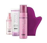 MINETAN BODY.SKIN Deluxe Bronze Self Tan Bundle | Best Express 1 Hour Mousse Kit - Includes Double Dark Sunless Tanner Foam, Fake Tanning Lotion, Face Mist & Application Mitt, Ultra Glow