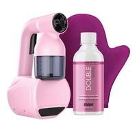 MineTan Personal Spray Machine | Pink At Home Spray Tan Kit | Lightweight, Handheld Portable Self Tanner | 8oz Double Dark Pro Spray Mist Solution | Works With All Sunless Tanning Solutions