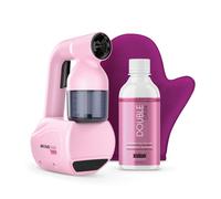MineTan Personal Spray Tan Machine | Pink At Home Tanning Kit - Lightweight, Handheld Portable Self Tanner, with 8oz Double Dark Profressional Mist &