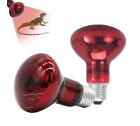 Mineup 2PCS 100W Reptile Heat Lamp Bulb, E27 UVA Infrared Basking Spot Light for Lizards, Turtles, Chicks, Puppies - White and Red