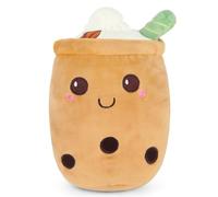 Mineup Bubble Tea Plush Pillows, Plushie Bubble Tea Plushi Doll Plush Soft Pillow Stuffed Toy Milk Tea Cup Shaped Hugging Cushion Children's Toy Birthday Gift (Brown, 25cm)