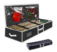 Mineup Christmas Wrapping Paper Storage Bag, Fits 24 Rolls, 104x36CM Durable Fabric Wrapping Paper Storage Box with Interior Pockets, Large Gift Wrap Storage Bag for Xmas Decor Bows, Tags, Ribbons