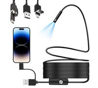 Mineup Endoscope Camera with Light, 1920P HD Endoscope Camera Mobile Phone with 6 LEDs, Waterproof IP67 Inspection Camera, No WiFi Required, Channel Camera, Tube Camera for Android and iOS (16.4 ft/5
