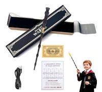 Mineup H-arry P-otter Magic Wand, 38CM USB Rechargeable Light Up Shoots Fire Dumbledore Wand, Handcrafted Wizard Wands, Magic Wizard Wand for Toys Fans Accessory Collectables for Christmas
