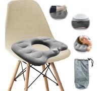 Mineup Inflatable Donut Pillow, Hemorrhoid Cushion, Inflatable Seat Cushion for Prostate, Sciatica, Bed sores, Postpartum Pregnancy, Orthopedic Firm seat Cushion for Home, Office or Car (Gray)