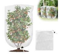 Mineup Insect Bird Barrier Netting Mesh with Drawstring, Garden Netting Mesh for Plants, Garden Fruits Netting Mesh with Zipper, Plant Protection Netting for Vegetables Fruits Flower Bushes（240x240cm）