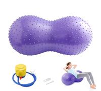 Mineup Peanut Ball, 45 * 90CM Anti Burst Sensory Peanut Ball with Pump for Adults and Kids,Thickened Peanut Shape Exercise Ball for Yoga, Pilates, Pregnancy, Kids Physical Therapy, Gym, Purple