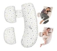 Mineup Pregnancy Pillow for Sleeping, Memory Foam Maternity Pillow, Detachable and Adjustable Pregnancy Pillows Support for Back, Hips, Legs, Side Sleeper Maternity Pillow, White