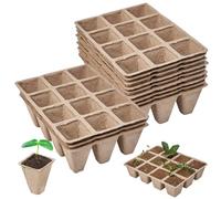 Mineup Seed Trays, Biodegradable Plant Pots, 12 Pack Module Trays for Seedlings (Equivalent to 144 Cells), Plant Germination Tray for Home gardening, Seedlings, Cuttings and Transplanting