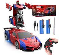 Mineup Spider Remote Control Cars, 2.4GHz 2 in1 Spider Car & Robot, 1:18 Interactive Gaming Figure with One-Key Transformation & 360° Rotation, LED Light, Ages 3 and Up