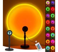 Mineup Sunset Lamp, Sunset Lamp, 16 Colours, 180° Rotation, Sunset Light Projection Lamp, USB Connection, Sunset Lamp Projector for Bedroom, Photography, Living Room, Party